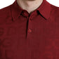 Dolce & Gabbana Elegant Maroon Silk Polo Tee