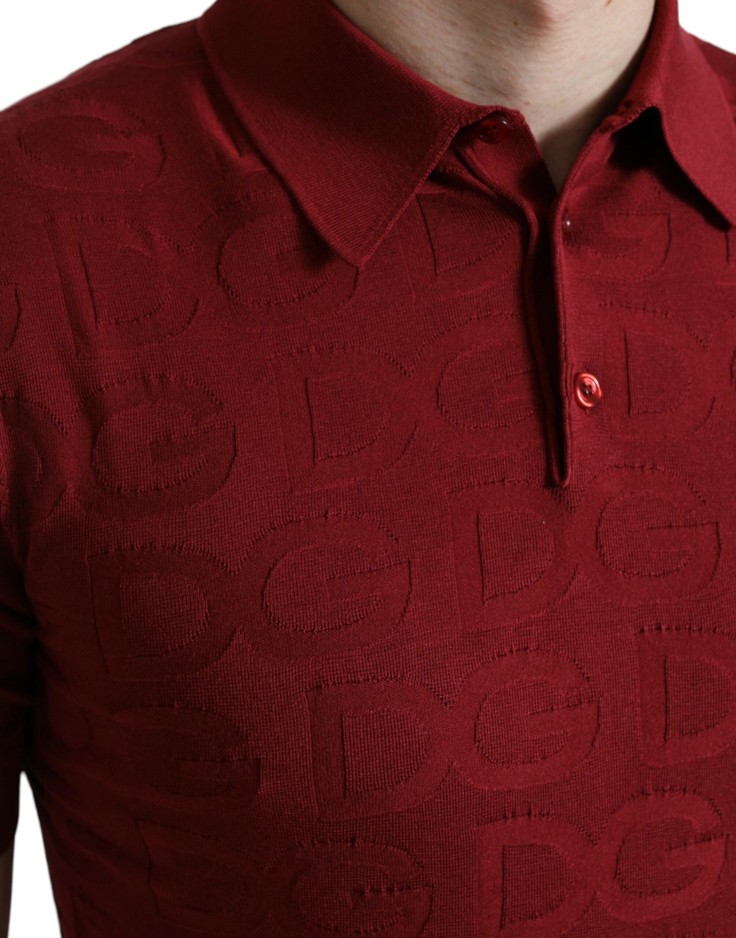 Dolce & Gabbana Elegant Maroon Silk Polo Tee