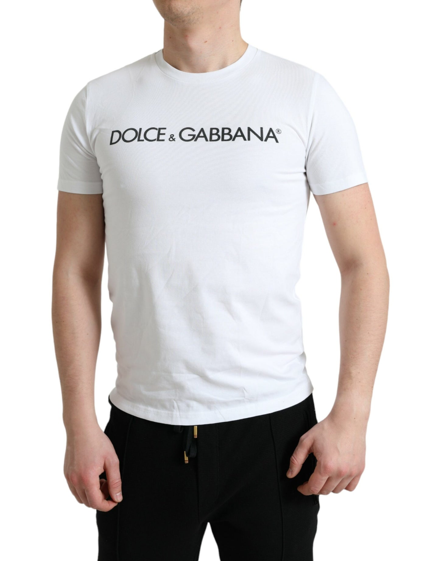 Dolce & Gabbana Elegant White Cotton Round Neck Tee