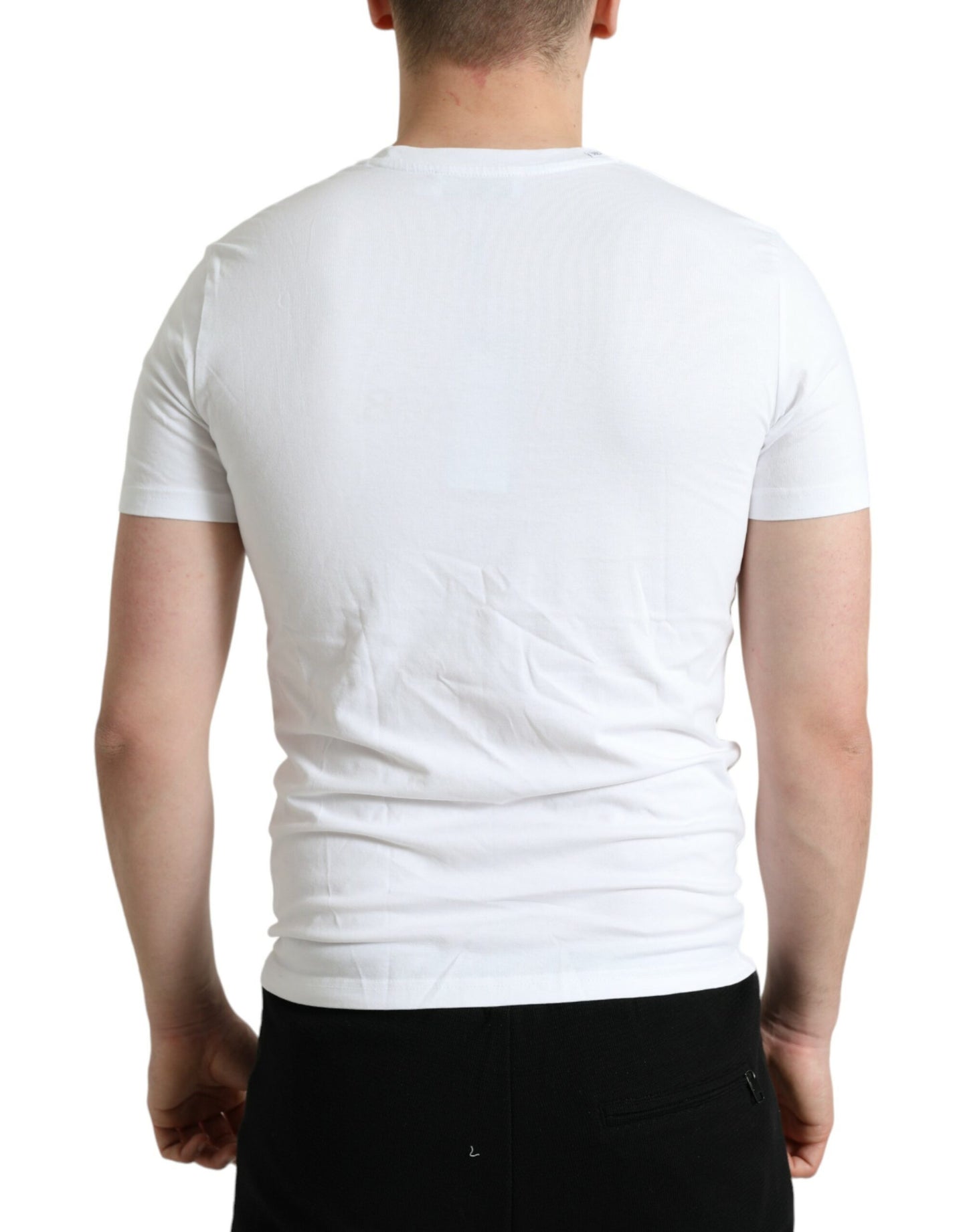 Dolce & Gabbana Elegant White Cotton Round Neck Tee