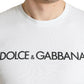 Dolce & Gabbana Elegant White Cotton Round Neck Tee