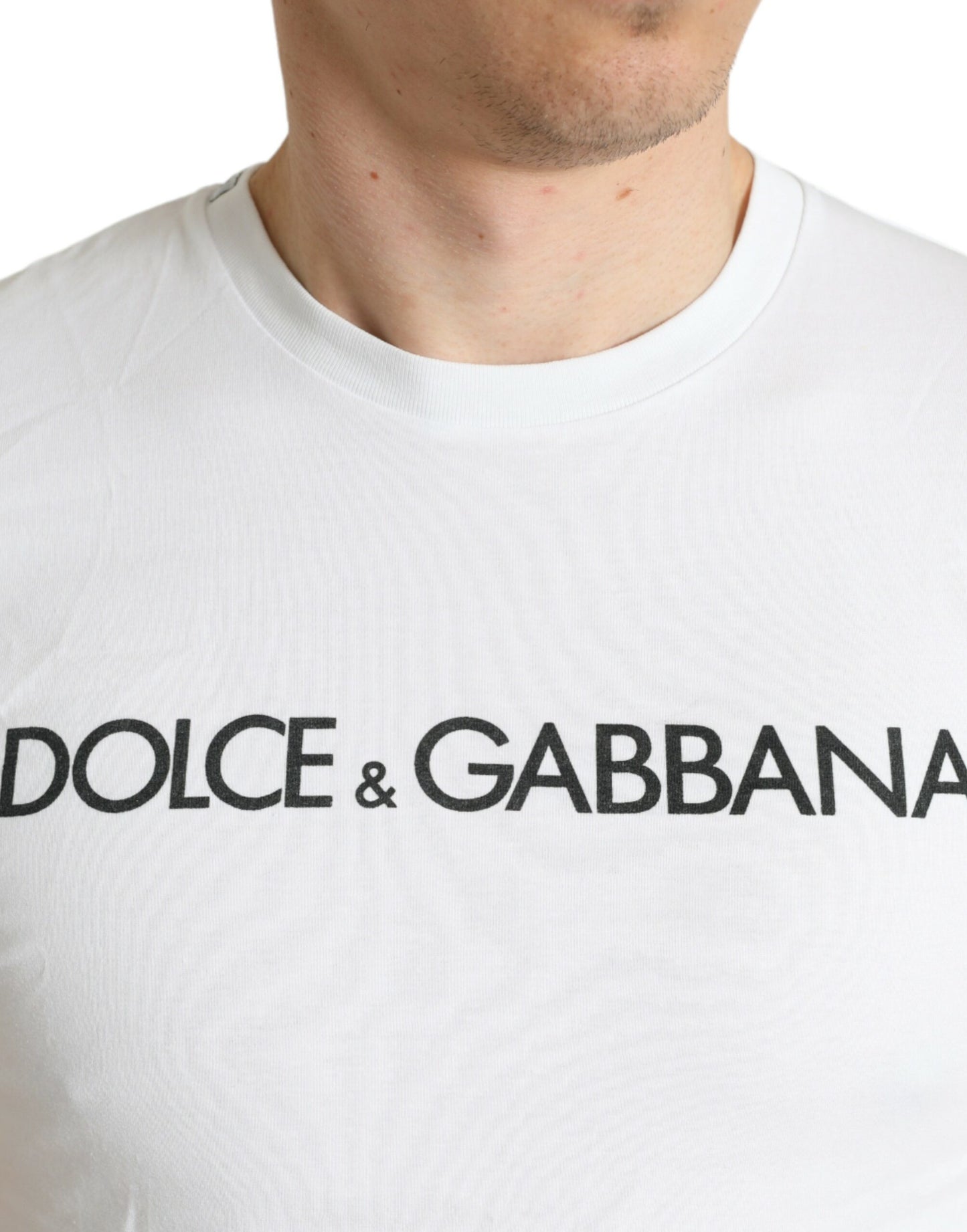 Dolce & Gabbana Elegant White Cotton Round Neck Tee