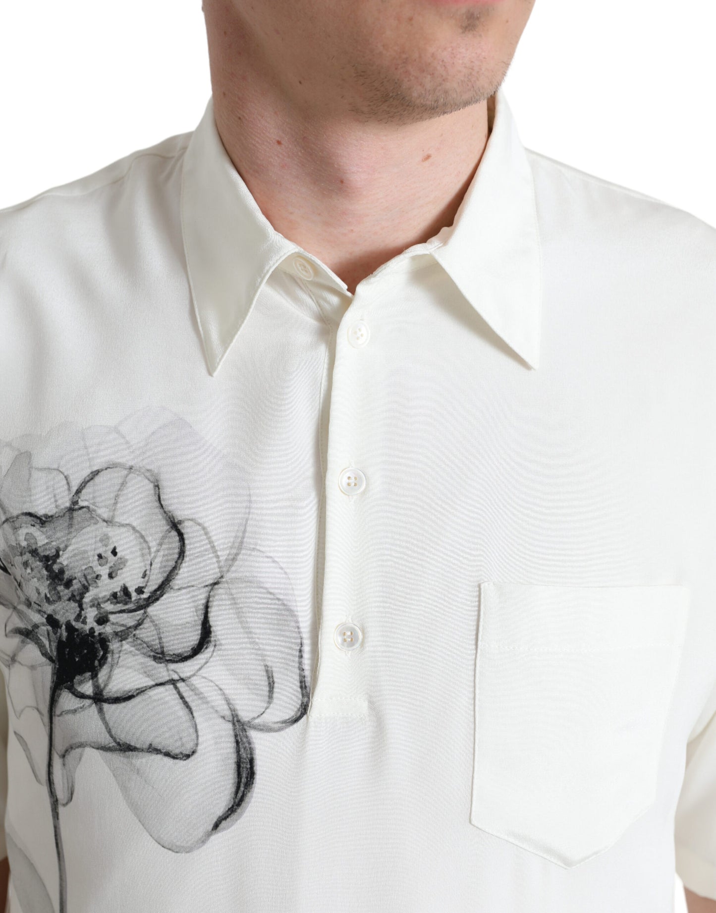 Dolce & Gabbana Elegant Floral Printed Silk Polo T-Shirt