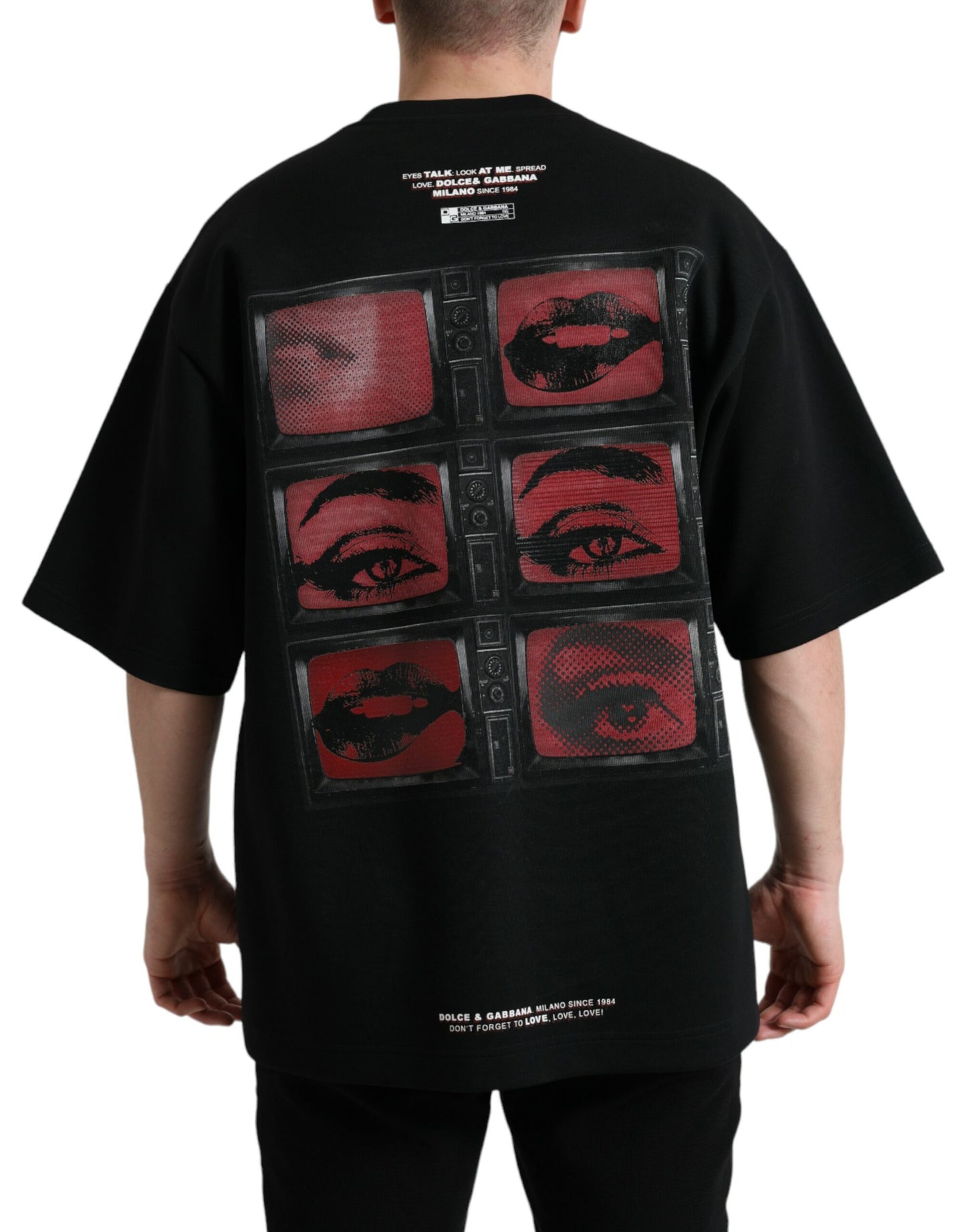 Dolce & Gabbana Round Neck Tee with Stylish Eyes Print