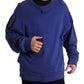 Dolce & Gabbana Royal Blue Cotton Crewneck Sweater