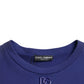 Dolce & Gabbana Royal Blue Cotton Crewneck Sweater