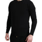 Dolce & Gabbana Elegant Black Cotton Crewneck Pullover Sweater