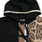 Dolce & Gabbana Elegant Leopard Print Wool Hooded Sweater