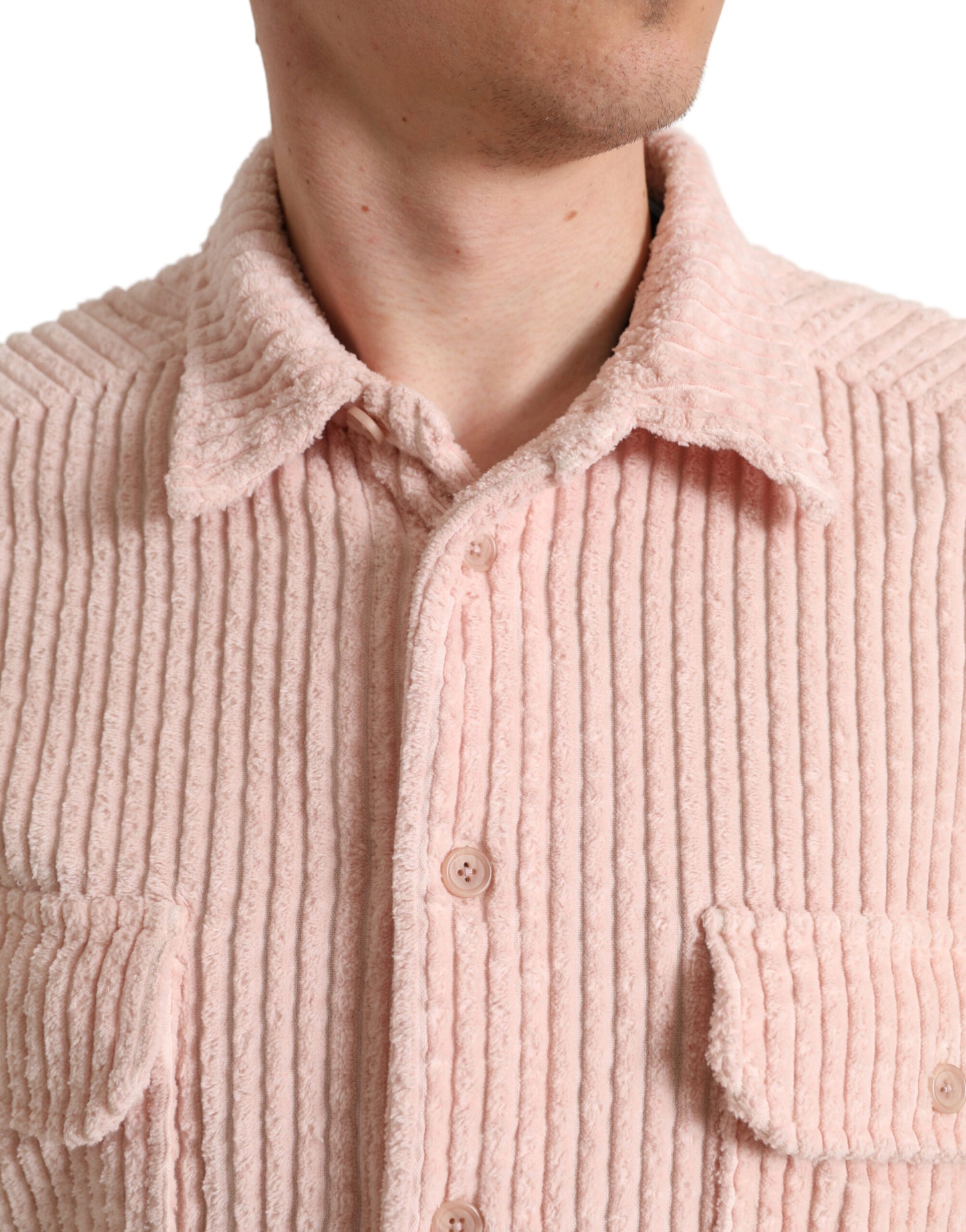 Dolce & Gabbana Elegant Cotton Shirt Sweater in Pink