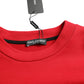 Dolce & Gabbana Stunning Red Graphic Print Crewneck Sweater