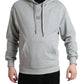 Dolce & Gabbana Chic Gray Logo Hooded Cotton Sweater