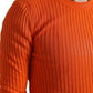 Dolce & Gabbana Sleek Sunset Orange Knitted Pullover Sweater