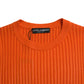 Dolce & Gabbana Sleek Sunset Orange Knitted Pullover Sweater