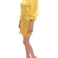 Dolce & Gabbana Yellow Lace Crystal Embellished Mini Dress