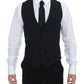 Dolce & Gabbana Elegant Blue Wool Dress Vest