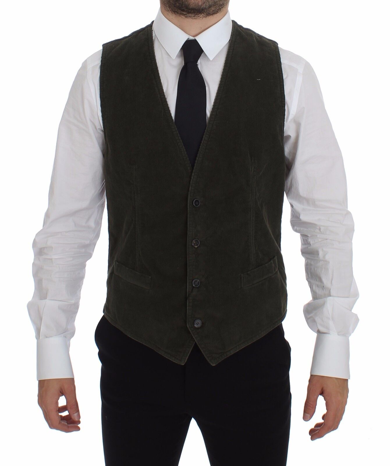 Dolce & Gabbana Elegant Checkered Green Dress Vest