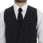 Dolce & Gabbana Elegant Gray Checkered Dress Vest