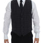 Dolce & Gabbana Elegant Gray Checkered Dress Vest