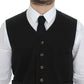 Dolce & Gabbana Elegant Black Cotton Blend Dress Vest