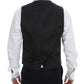 Dolce & Gabbana Elegant Silk-Wool Black Dress Vest