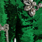 Dolce & Gabbana Elegant Below Knee Green Embroidered Dress