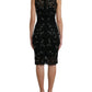 Dolce & Gabbana Exquisite Black Floral Lace Crystal Sheath Dress