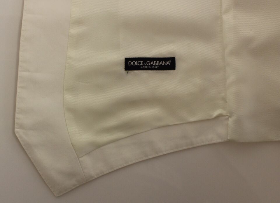 Dolce & Gabbana Elegant White Cotton Silk Dress Vest