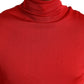 Dolce & Gabbana Elegant Silk Turtleneck Sweater in Red