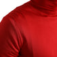 Dolce & Gabbana Elegant Silk Turtleneck Sweater in Red