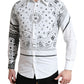 Dolce & Gabbana White Cotton Bandana Print Dress Shirt