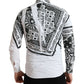 Dolce & Gabbana White Cotton Bandana Print Dress Shirt