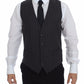 Dolce & Gabbana Elegant Striped Gray Dress Vest