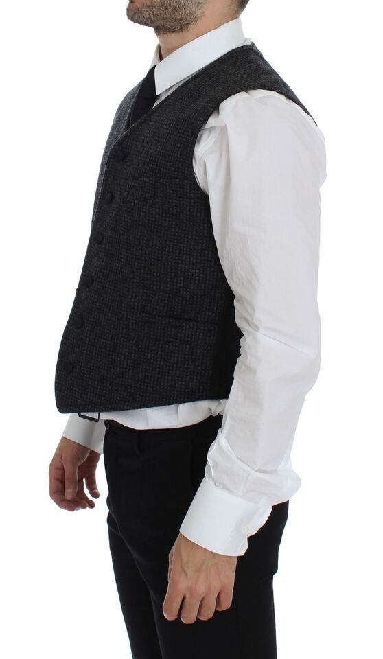 Dolce & Gabbana Elegant Gray Wool Blend Dress Vest