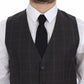 Dolce & Gabbana Elegant Checkered Wool Dress Vest