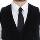 Dolce & Gabbana Elegant Black Dress Vest with Green Checkered Back