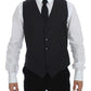 Dolce & Gabbana Elegant Gray Striped Dress Vest