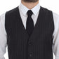 Dolce & Gabbana Elegant Gray Striped Dress Vest