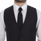 Dolce & Gabbana Elegant Gray Striped Wool Dress Vest