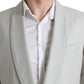 Dolce & Gabbana Elegant Silver Slim Fit Wool-Silk Suit