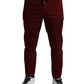 Dolce & Gabbana Maroon Cotton Stretch Jogger Pants