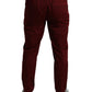 Dolce & Gabbana Maroon Cotton Stretch Jogger Pants