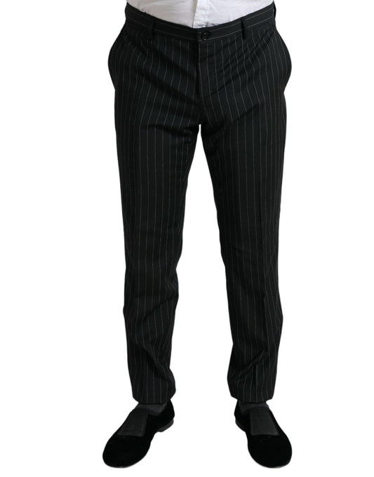 Dolce & Gabbana Black and White Striped Skinny Dress Pants