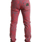 Dolce & Gabbana Red Tie Dye Skinny Denim Jeans