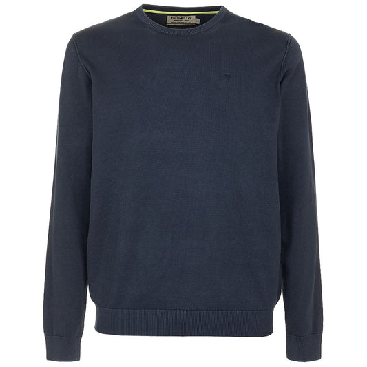 Fred Mello Chic Blue Cotton Crew Neck Sweater