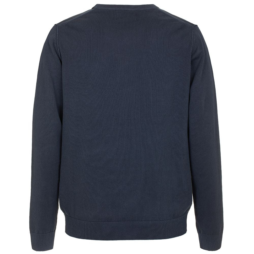 Fred Mello Chic Blue Cotton Crew Neck Sweater