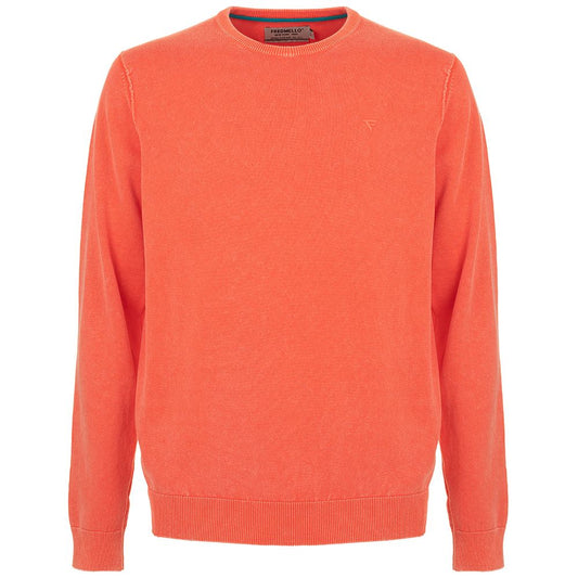 Fred Mello Embroidered Logo Crew Neck Sweater in Orange