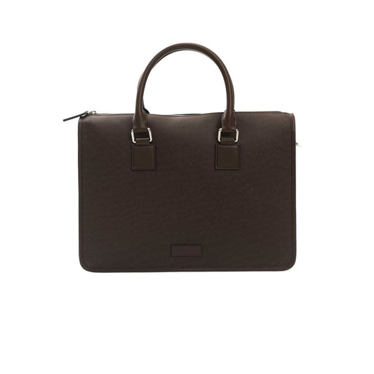 Cerruti 1881 Brown Calf Leather Men Briefcase