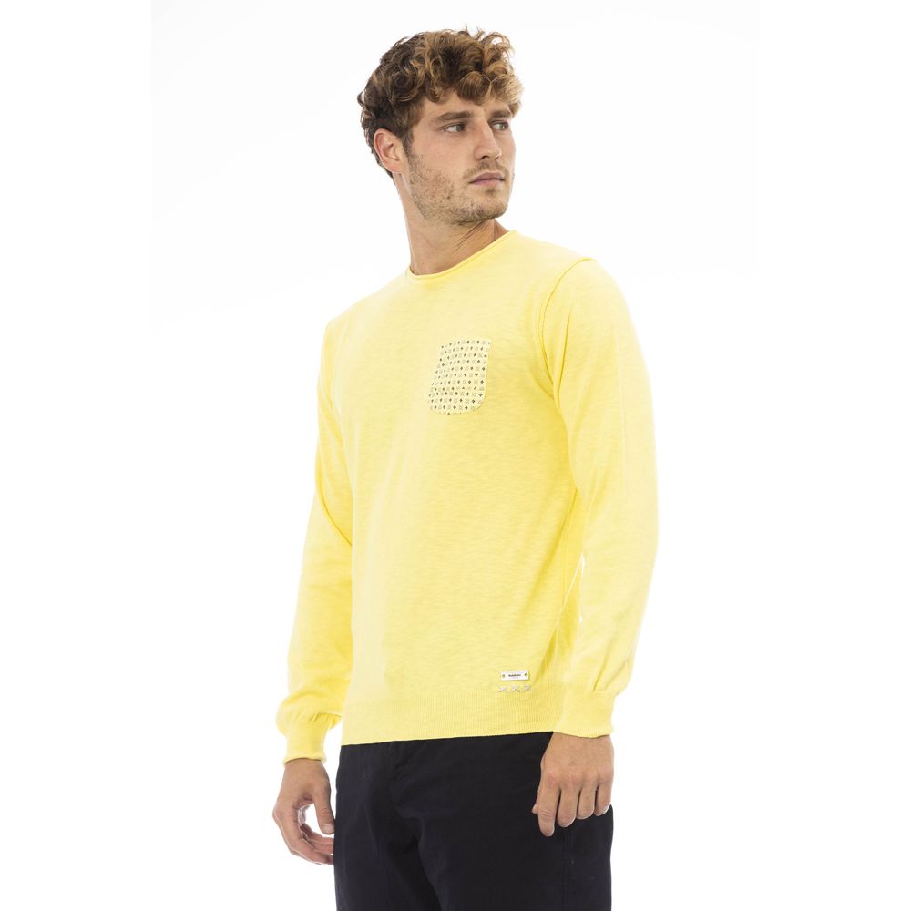 Baldinini Trend Yellow Cotton Men Sweater