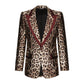 Dolce & Gabbana Elegant Leopard Print Silk Tuxedo Jacket