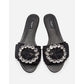 Dolce & Gabbana Elegant Woven Raffia Slippers with Jewel Buckle